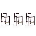 Manhattan Comfort Klismos Counter Stool in Ivory and Dark Walnut (Set of 3) 3-CS007-IV